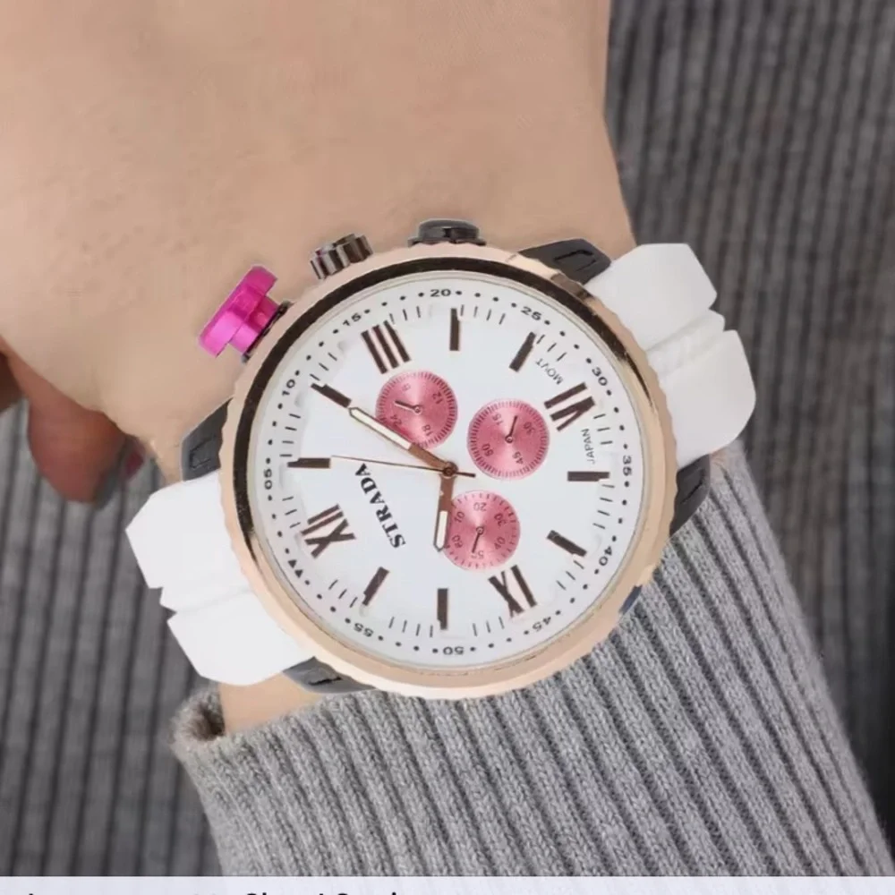 Strada Japanese Movement Peach false Button Dial Watch